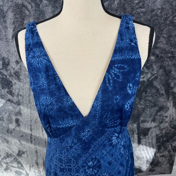 Polo Ralph Lauren Asymmetrical Sleeveless Blue Patchwork Dress Lined Women's 12 - Picture 2 of 14